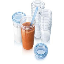 Avent 5 Recipientes Leche 240 Ml.+5 Tapas