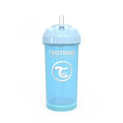 Vaso Twistshakes Straw Cup 360 Ml Azul