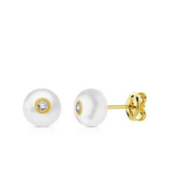 Pendiente Biojoux Bjt957 Perla Con Circonita 6Mm