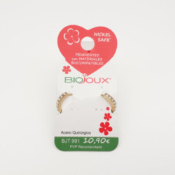 Pendientes Biojoux Cristales Chapado Oro 14 Mm