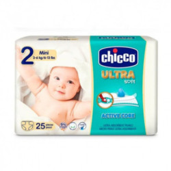 Pañales Ultrasoft Talla 2 3-6 Kg 25Ud