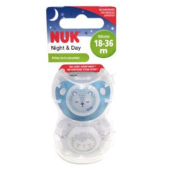 Nuk Chupete Silicona Noche T-3 2 U
